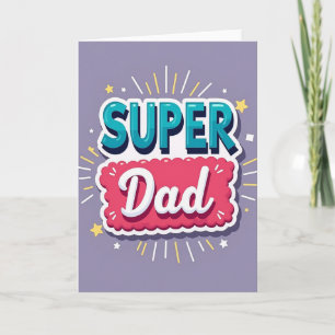 Türkis Super Papa Sterne Karte