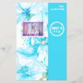 Türkis Sweet 16 Personalisiert Candy Bar Wrapper Flyer (Vorne)