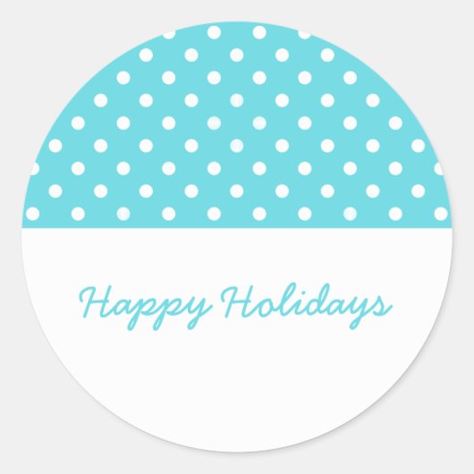 Türkis Sweet Polka Dot Holiday Stickers (Vorderseite)