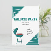 Türkis Tailgate Ribs Wings Dancing Party Einladung (Stehend Vorderseite)