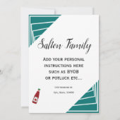 Türkis Tailgate Ribs Wings Dancing Party Einladung (Rückseite)