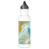 Türkis, Tan Fluid Art Marmor Personalisiert Edelstahlflasche (Links)