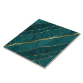 Türkis Teal Blau und Gold Marmor Fliese (Seite)
