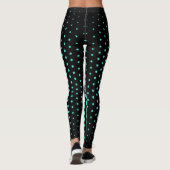 Türkis Techno Dot Muster Leggings (Rückseite)