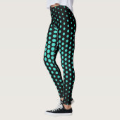 Türkis Techno Dot Muster Leggings (Links)