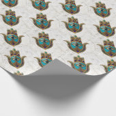 Türkis Third Eye Hamsa Geschenkpapier (Ecke)