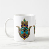 Türkis Third Eye Hamsa Kaffeetasse (Links)