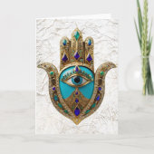 Türkis Third Eye Hamsa Karte (Vorderseite)