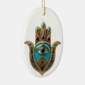 Türkis Third Eye Hamsa Keramik Ornament (Rechts)