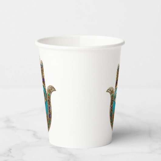 Türkis Third Eye Hamsa Pappbecher (Links)