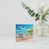Türkis Tide Tropical Beach Hochzeit QR Code UAWG Begleitkarte (Stehend Vorderseite)