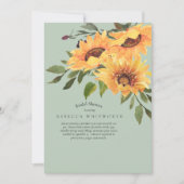 Türkis & Tief Pflaume Sonnenblumen Brautparty Einladung (Vorderseite)