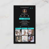 Türkis TikTok Social Media QR Code Visitenkarte (Vorderseite)