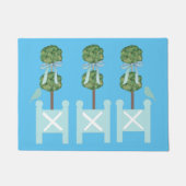 Türkis Topiary Bird Throw Kissen Fußmatte (Vorderseite)