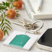 Türkis-transportierbare Toilette Schlüsselanhänger (Vorderseite rechts)