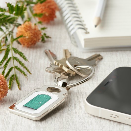 Türkis-transportierbare Toilette Schlüsselanhänger (Seite)