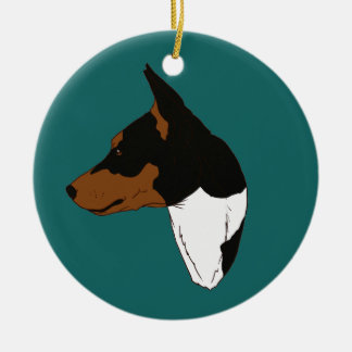 Türkis Tricolor Basenji Verzierung Keramik Ornament