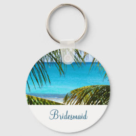 Türkis Tropical Beach Wedding Bridesmaid Schlüsselanhänger