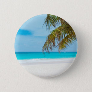 Türkis-tropischer Strand Button