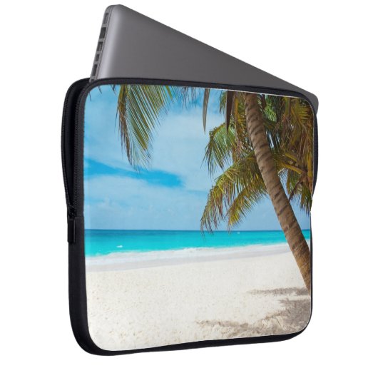 Türkis-tropischer Strand Laptopschutzhülle (Vorne Rechts)