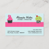 Türkis-Tupfen-Kuchen-Bäckerei Visitenkarte (Rückseite)
