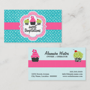 Türkis-Tupfen-Kuchen-Bäckerei Visitenkarte