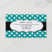 Türkis-Tupfen-Visitenkarten Visitenkarte (Rückseite)