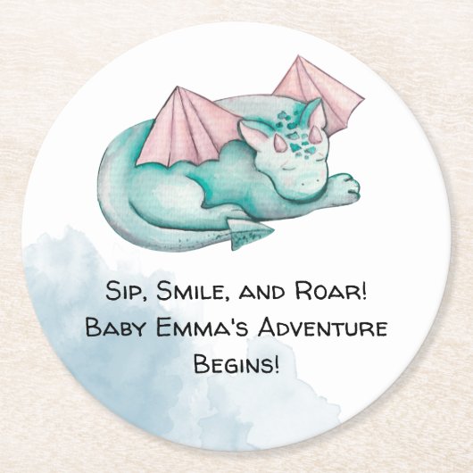 Türkis-Türkis-Dragon-Kinderdusche Untersetzer (Vorderseite)