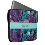 Türkis u. lila Gänseblümchen Laptopschutzhülle (Vorne Rechts)