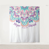 Türkis u. lila moderner wandteppich (Vorderseite)