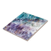 Türkis u. lila Quarz-Kristall Fliese (Seite)