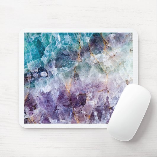 Türkis u. lila Quarz-Kristall Mousepad (Mit Mouse)