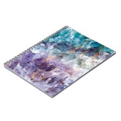 Türkis u. lila Quarz-Kristall Notizblock (Linke Seite)