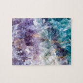 Türkis u. lila Quarz-Kristall Puzzle (Horizontal)