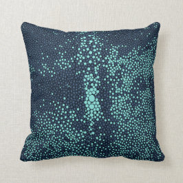Türkis- u. Marineblau Shagreen Kissen