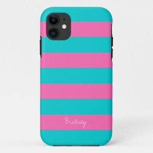 Türkis u. Pink Stripe Muster iPhone 5 Kasten Case-Mate iPhone Hülle