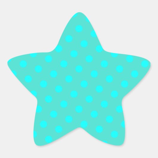 Türkis und Aqua Polka Dots Stern-Aufkleber (Vorderseite)
