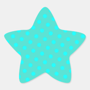 Türkis und Aqua Polka Dots Stern-Aufkleber