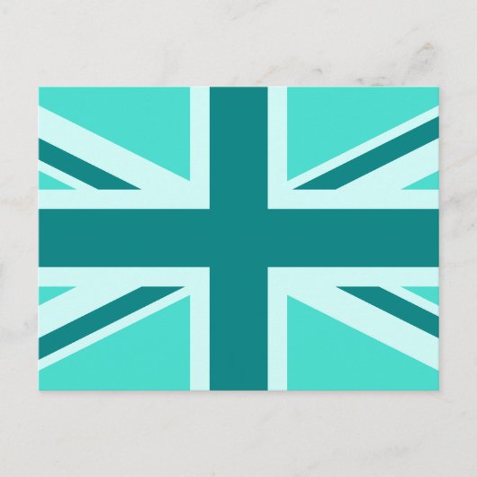 Türkis und Aquamariner Union Jack 2 Postkarte (Vorderseite)