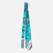 Türkis und Aquamarines Marmorwasser Kunst Krawatte (Rückseite)
