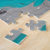 Türkis und Aquamarines Marmorwasser Kunst Puzzle (Seite)