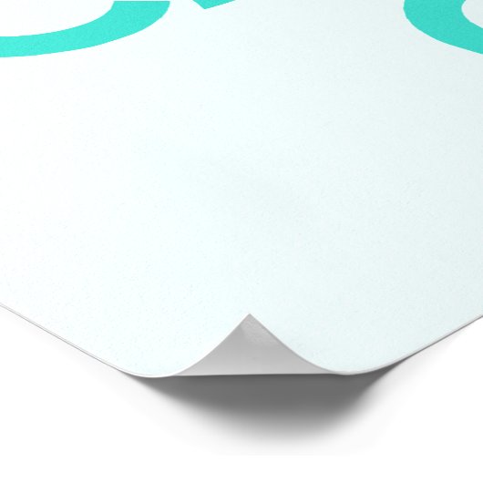 Türkis und Azurblau halten Sie ruhig und tragen Si Poster (Ecke)