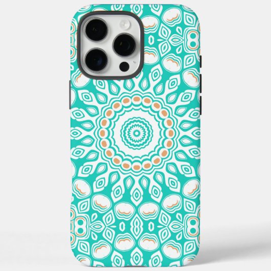 Türkis und Beige Ozean Mandala Muster Case-Mate iPhone Hülle (Rückseite)