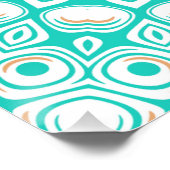 Türkis und Beige Ozean Mandala Muster Poster (Ecke)