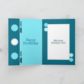 Türkis und blau 80. Geburtstag Karte (Innenseite)