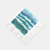 Türkis und Blaue Meereswellen Serviette (Ecke)