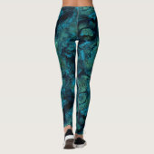 Türkis und Blauer Marmor Abstrakt Leggings (Rückseite)