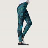 Türkis und Blauer Marmor Abstrakt Leggings (Rechts)