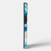 Türkis und Blauer Marmor Monogram Name Beachy Case-Mate iPhone Hülle (Rückseite / Rechts)