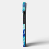 Türkis und Blauer Marmor Monogram Name Beachy Case-Mate iPhone Hülle (Rückseite / Links)